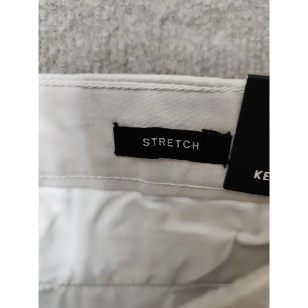 Kenneth Cole Cotton Stretch Cargo Pants Mens 30x32 Lt Gray Flex Tapered NEW